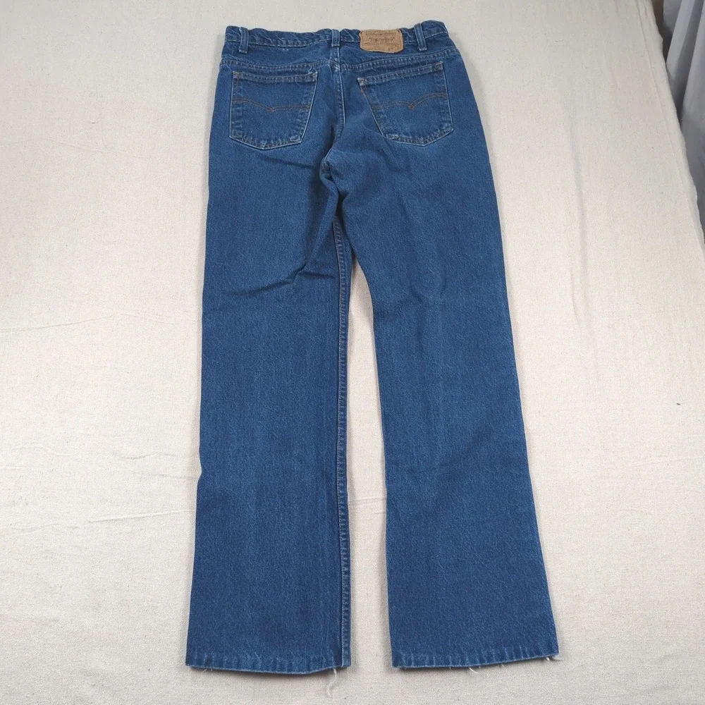 Vintage Levis Jeans Mens 34x30*‎ Blue 517 Boot Cut Orange Tab Hemmed 70s 80s